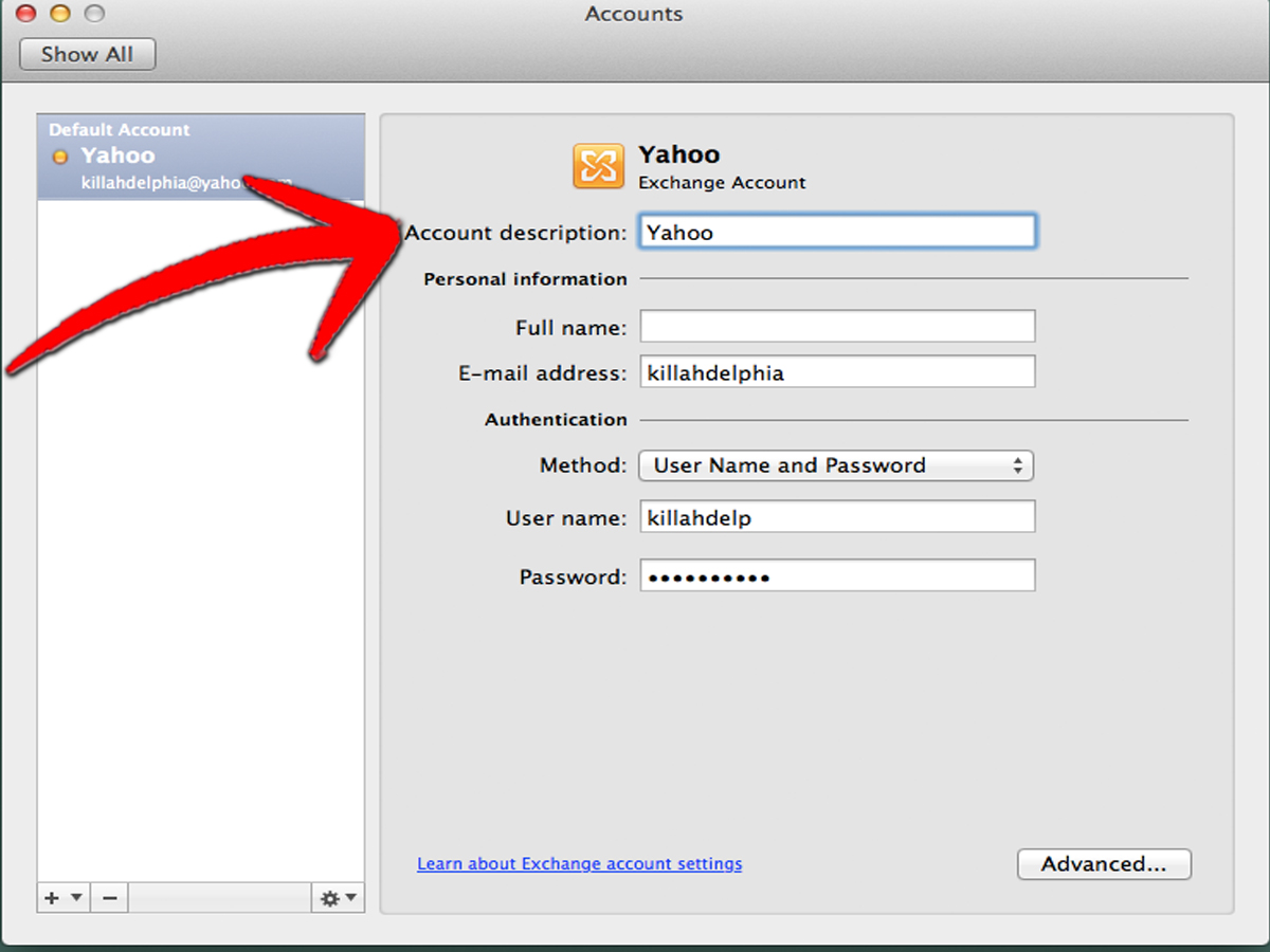 using exchange for mac outlook user name timeout